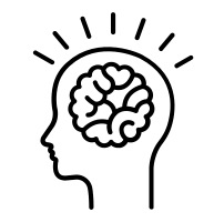 Image of a head with a brain denoting wisdom